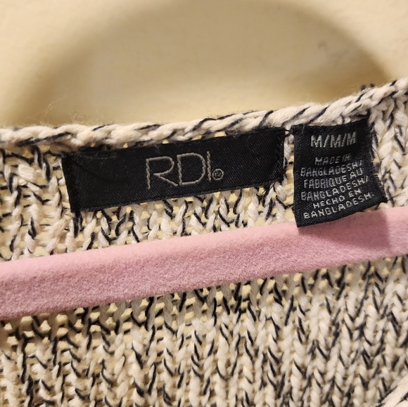 RDI women's V neck faux suede elbow patched sweater size M - Picture 6 of 10